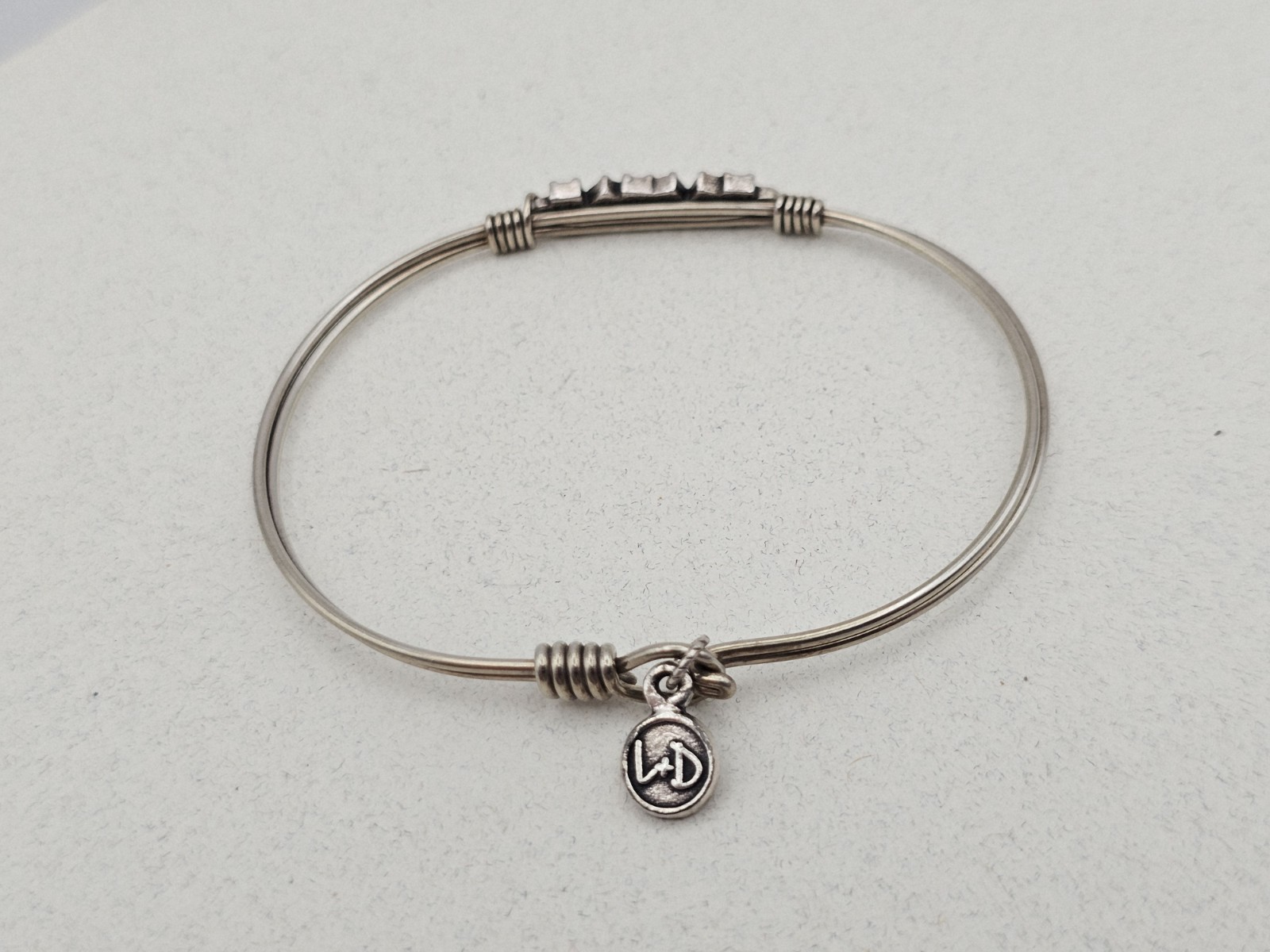 Luca + Danni Mini Hudson Bangle Bracelet Hook Cuff Silvertone Regular 🎉