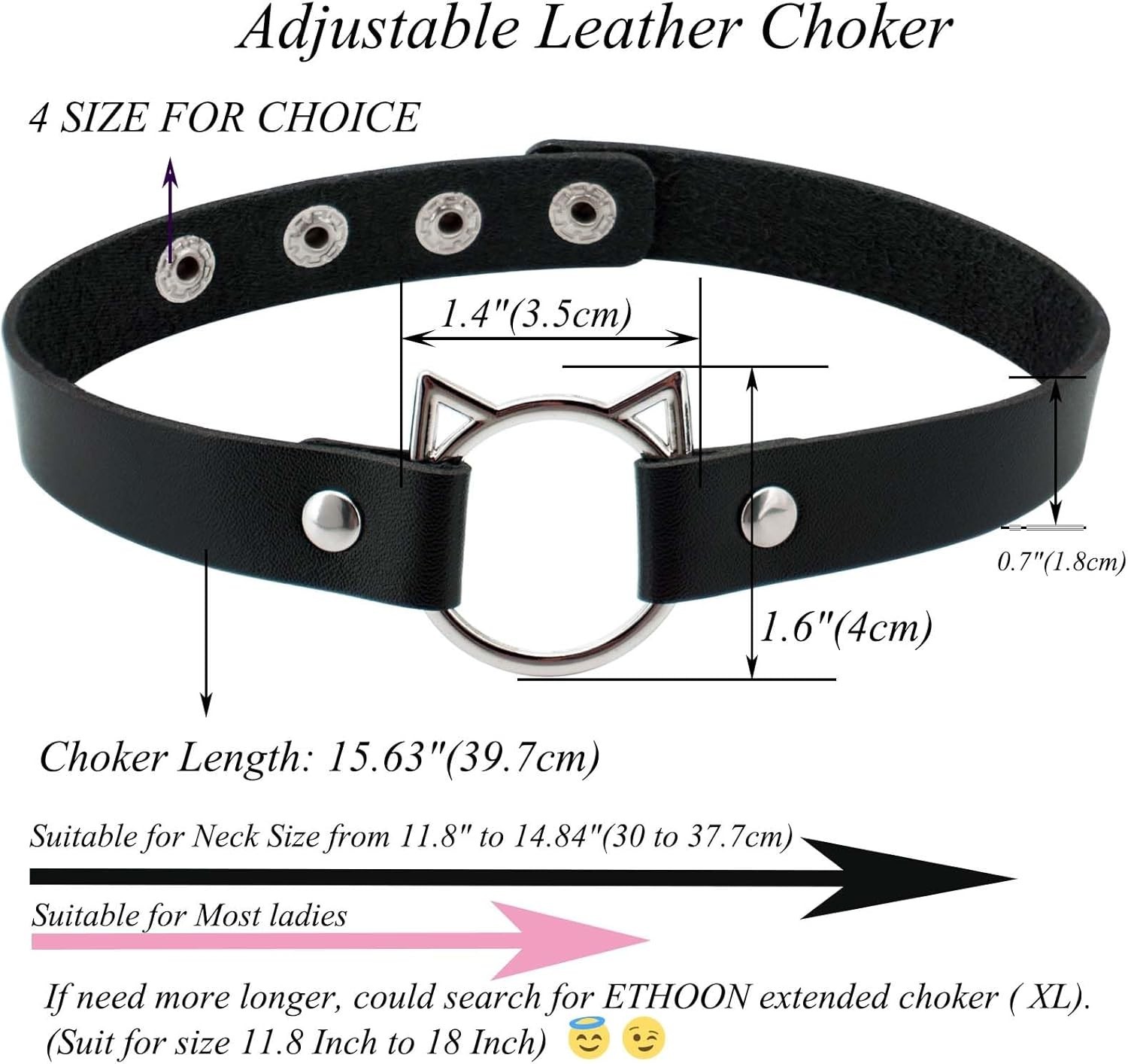 Fashionable Adjustable Cat Choker – Lightweight PU Leather for Any Occasion