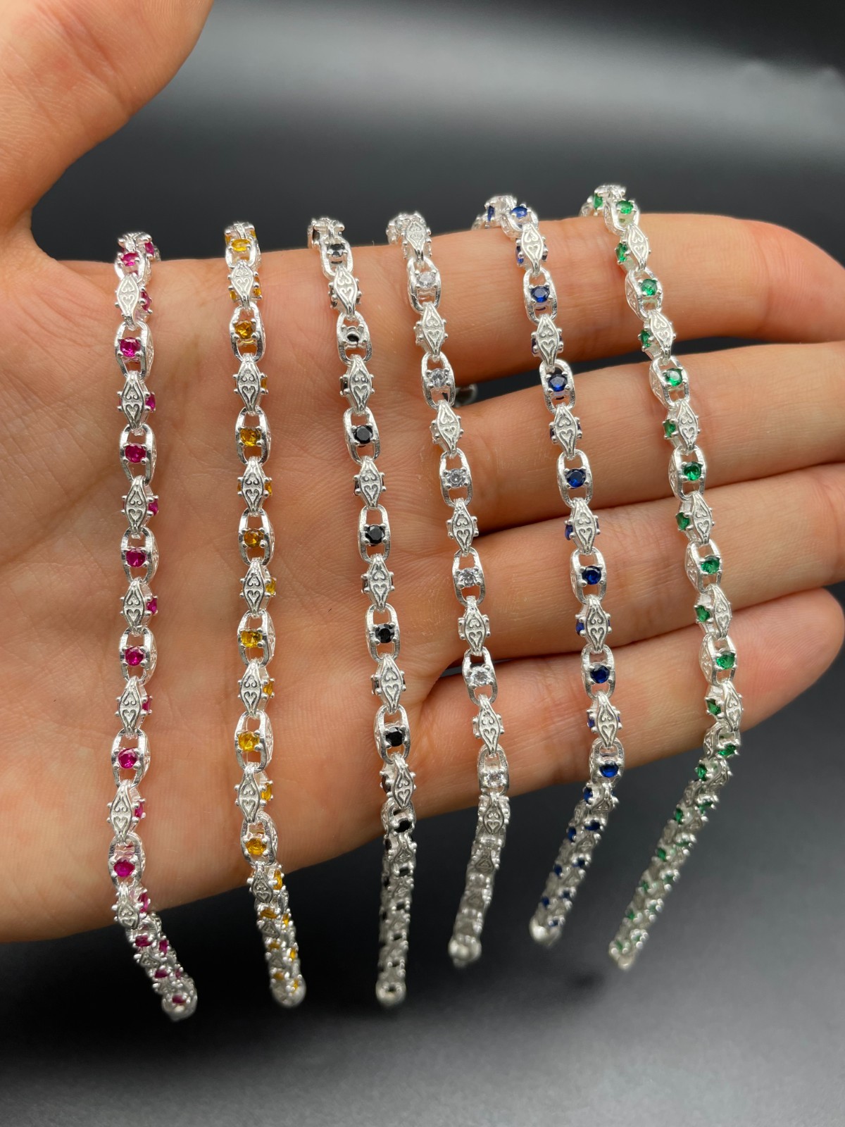 925 Sterling Silver Mariner Stone Link Chain Necklace, Elegant Women Gift Chain