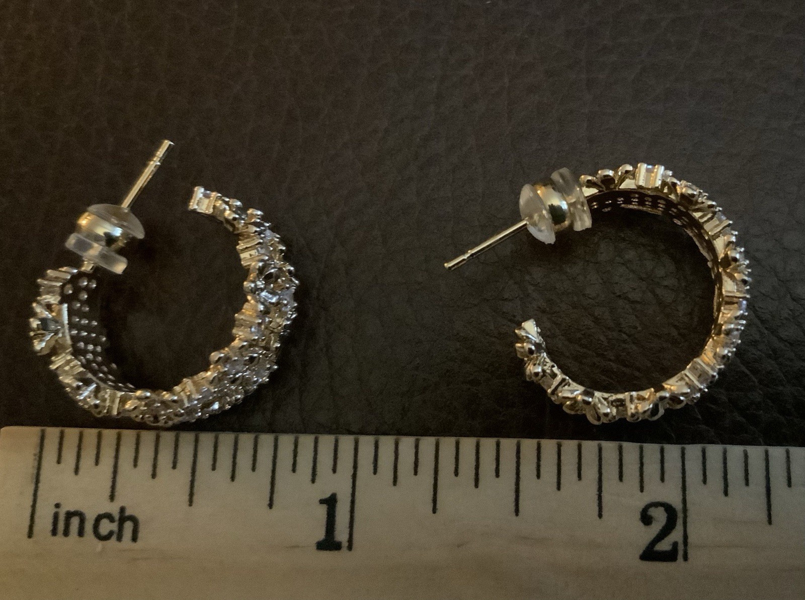 Anthropologie Filigree Hoop Flower Earrings Lattice Crystal Stud Gold CZ Boho