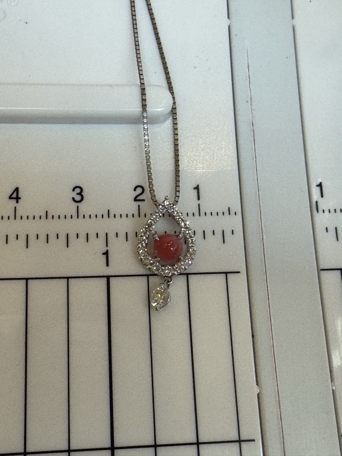 Rare Japanese Estate Natural Conch Pearl & Diamond Pendant Pt900 (With Report)