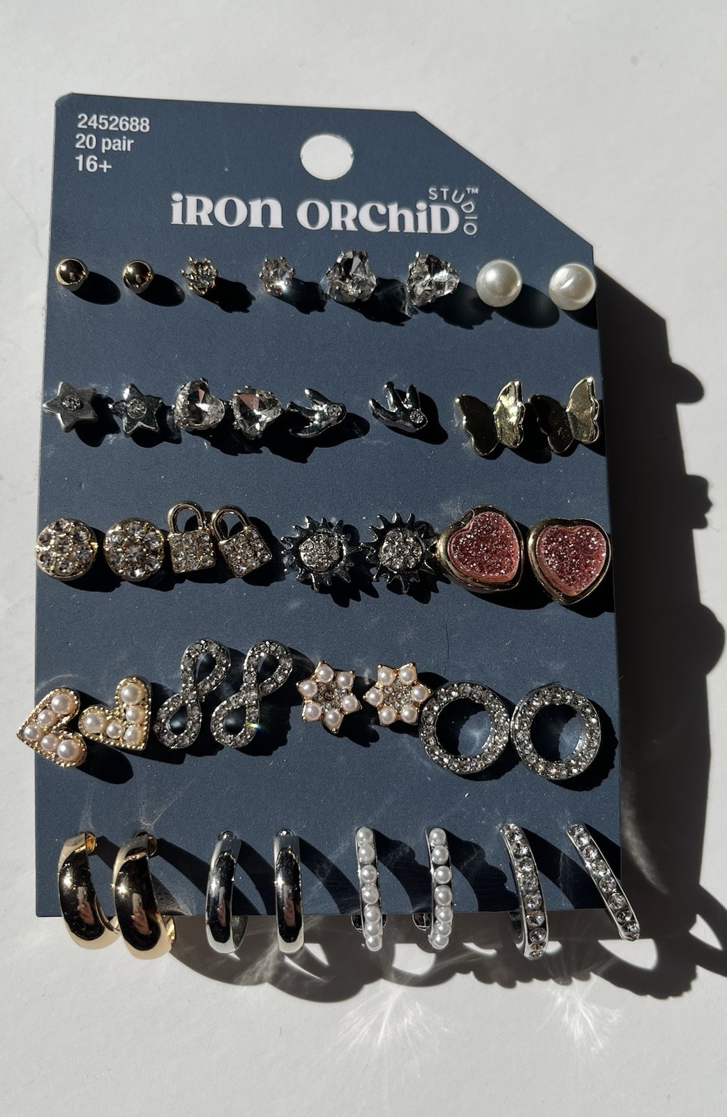 Iron Orchid Studio Simple & Shiny Post Earrings, Nickel Free, 20 Pair Packet