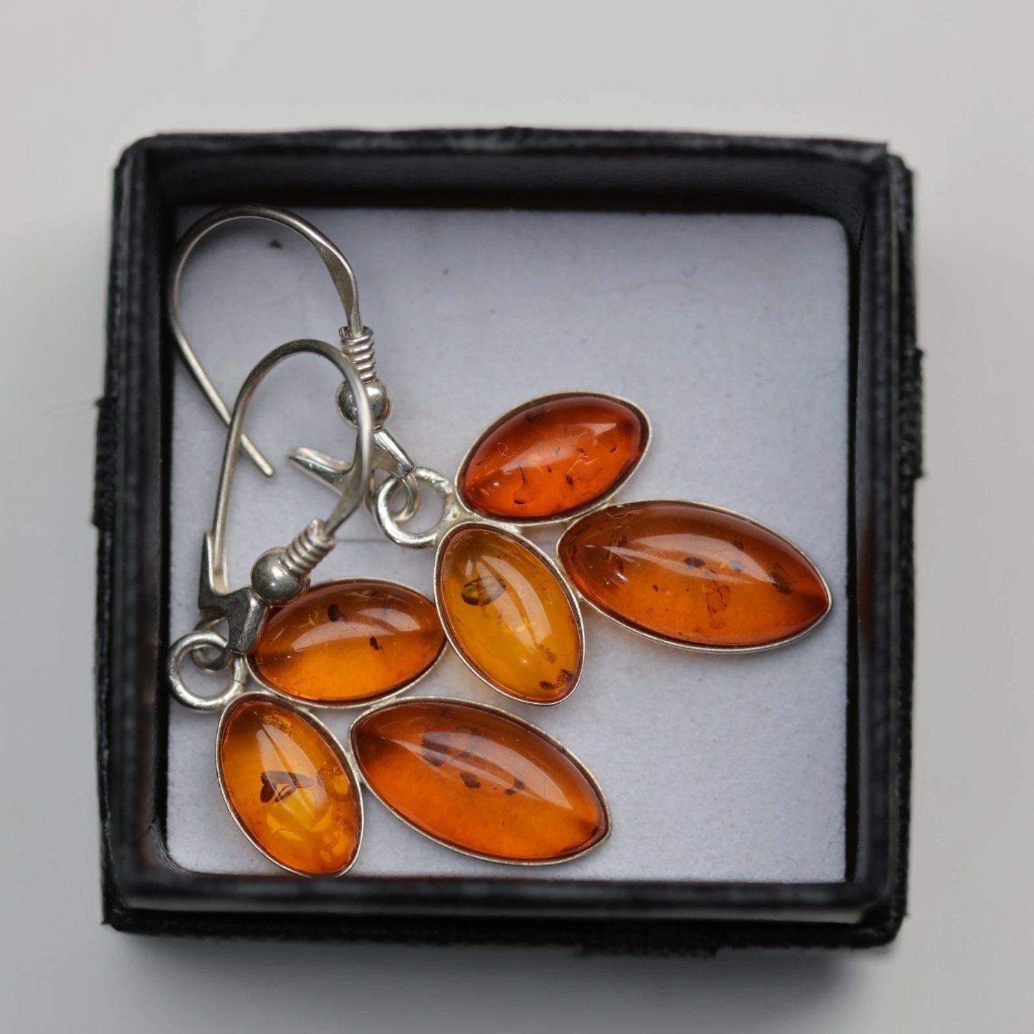 Earrings Approx 1.5 Inc Cognac Sterling Silver Vintage Long Dangle Drop