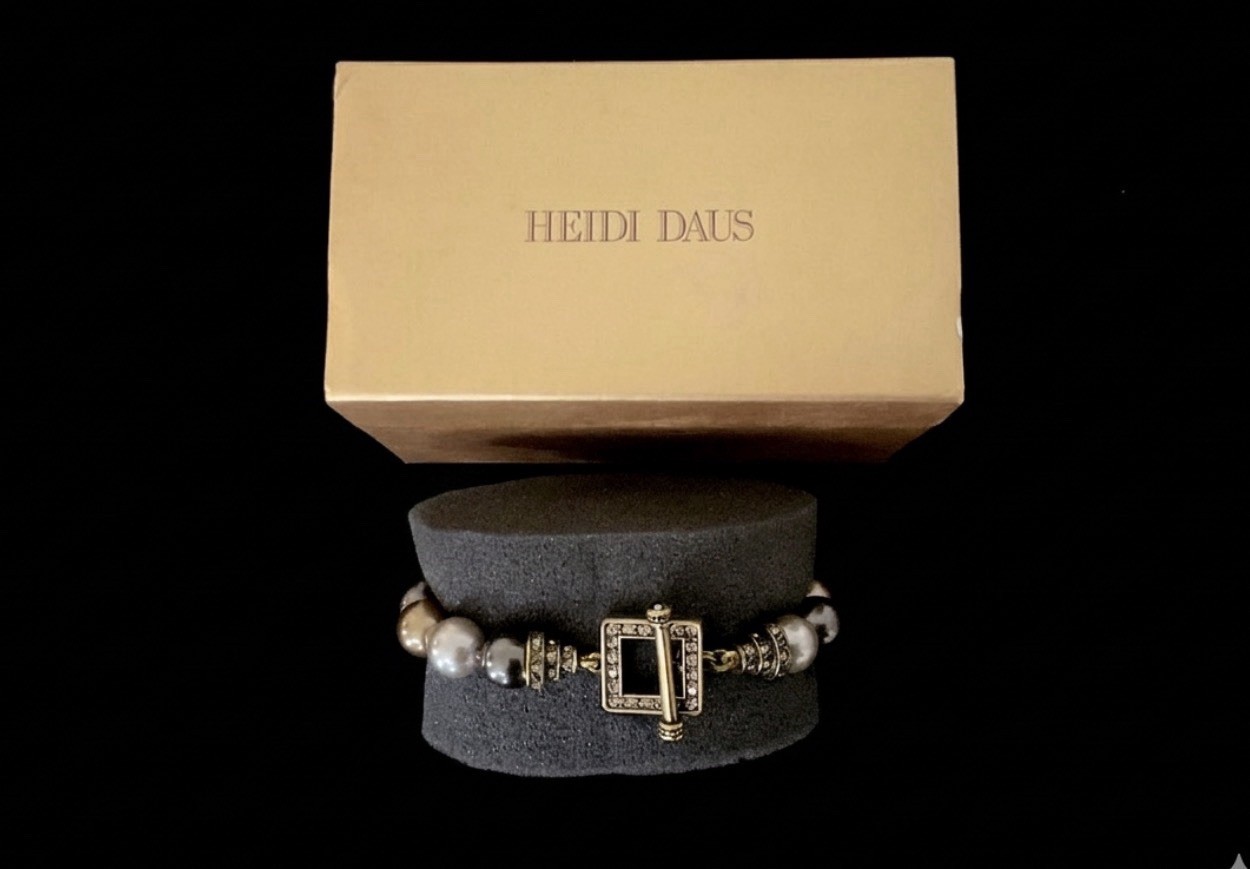 Heidi Daus Multi Colored Glass Pearl Statement Bracelet