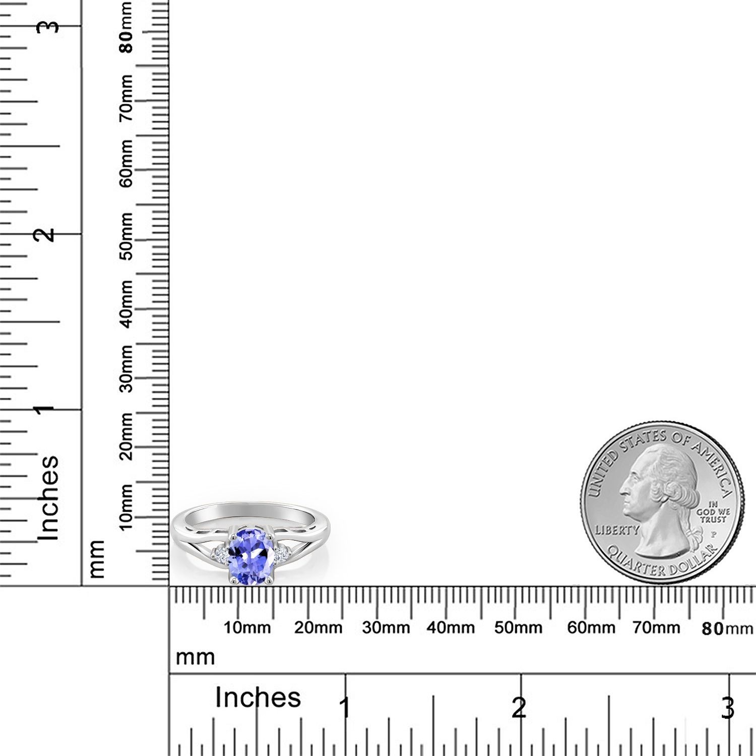 925 Sterling Silver Gemstone Birthstone 3-Stone Engagement Ring for Women |
