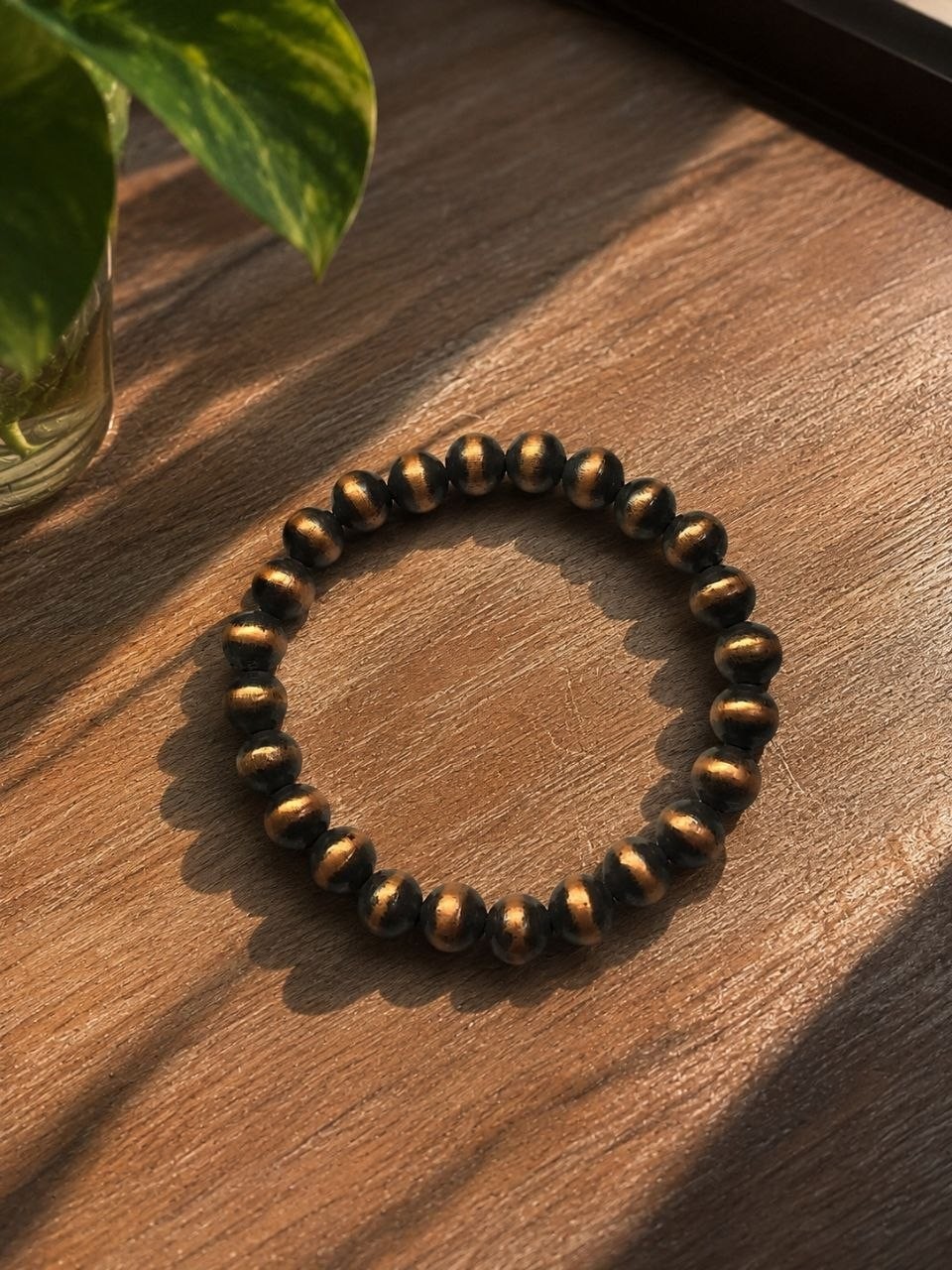 8MM Copper Bracelet For Men & Women, Handmade Stretch Bracelet, Gift For Her/Him