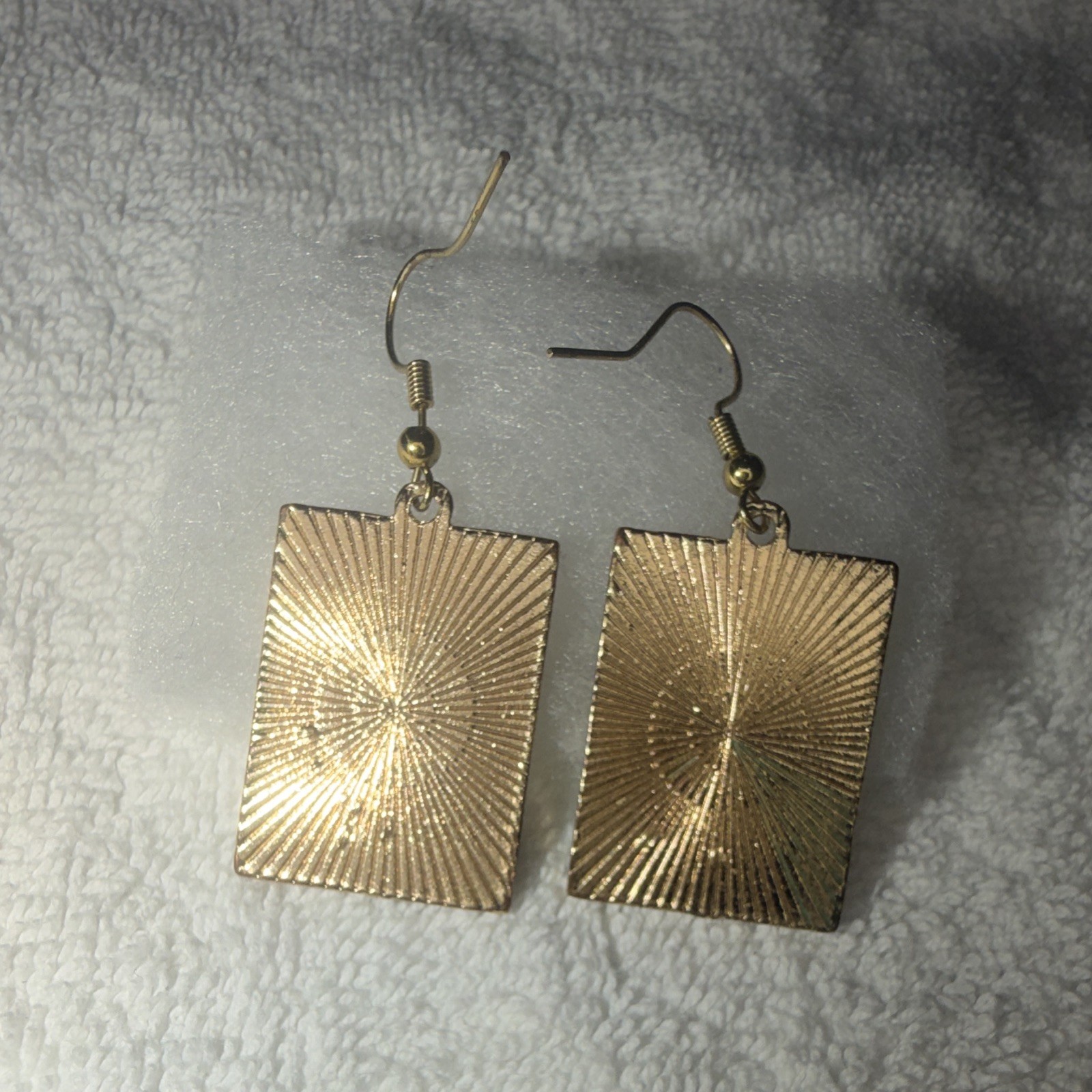 Multicolor Rectangle Enamelled Dangle/Drop Hook Earrings Art Theme Metal