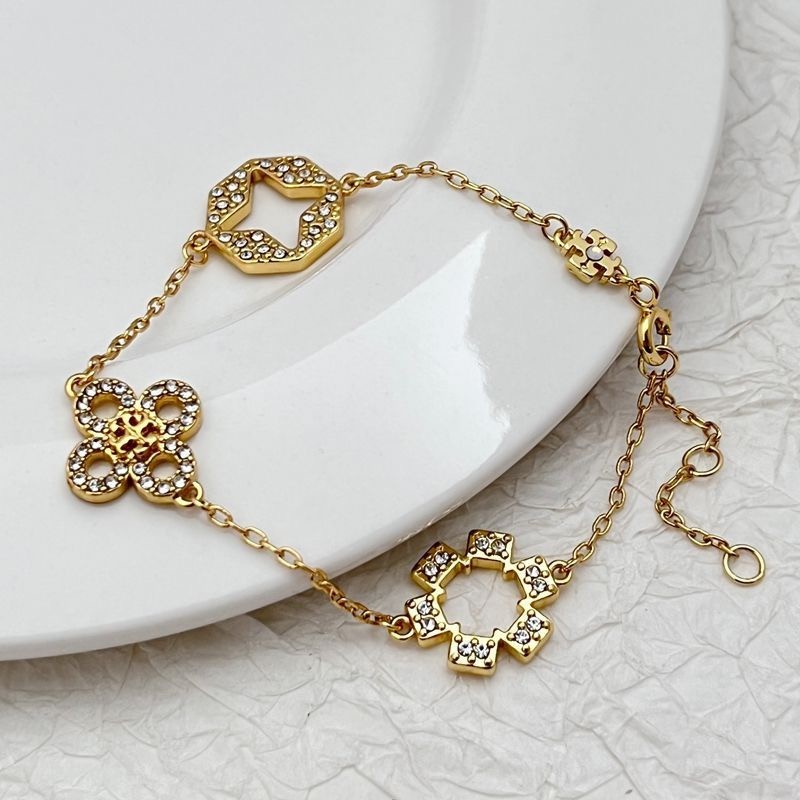 New Burch KIRA GOLD PAVE Clover Bracelet with Jewelry Pouch Size：21cm