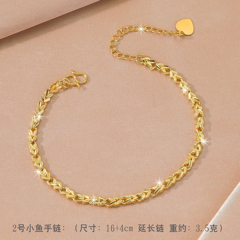 22K 23K 24K Thai Baht Yellow Gold Women’s Bracelet