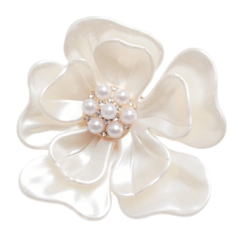 2PCS Fashion Elegant Design Corsage Pearl Flower Brooch Women’s Accessories