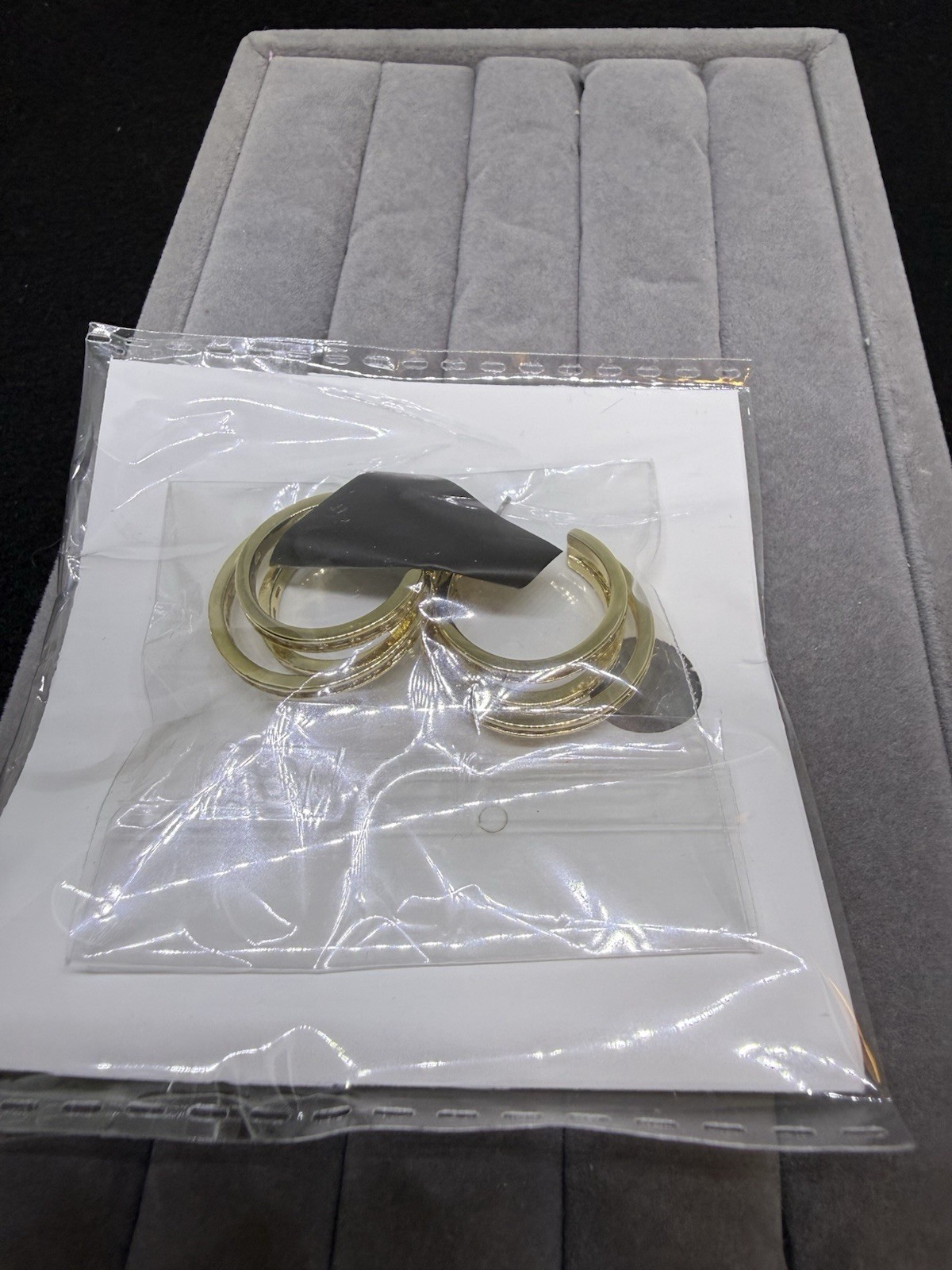 Simulated Diamond Hoop Earrings In Goldtone 1.00 Carat, 1 Inch