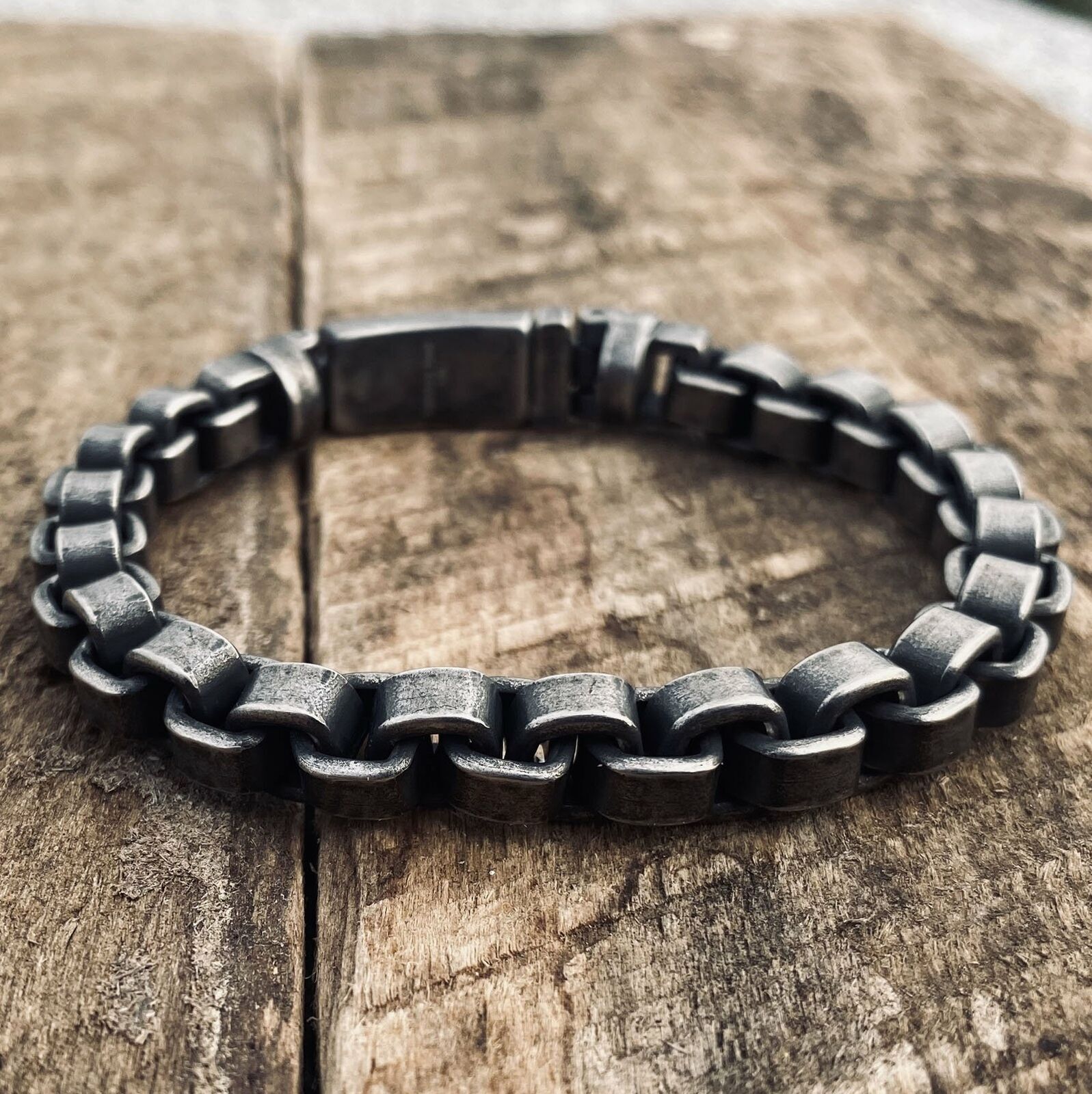 MENDEL Vintage Fine Mens 8 Inch Motorcycle Biker Chain Bracelet Stainless Steel