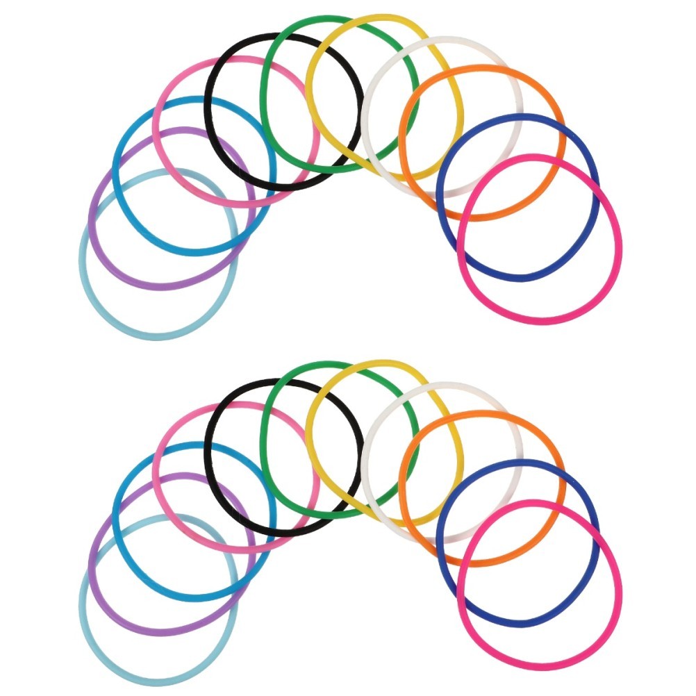2 PCS Wristbands Silicone Colorful Adjustable Jelly Bracelets Elastic