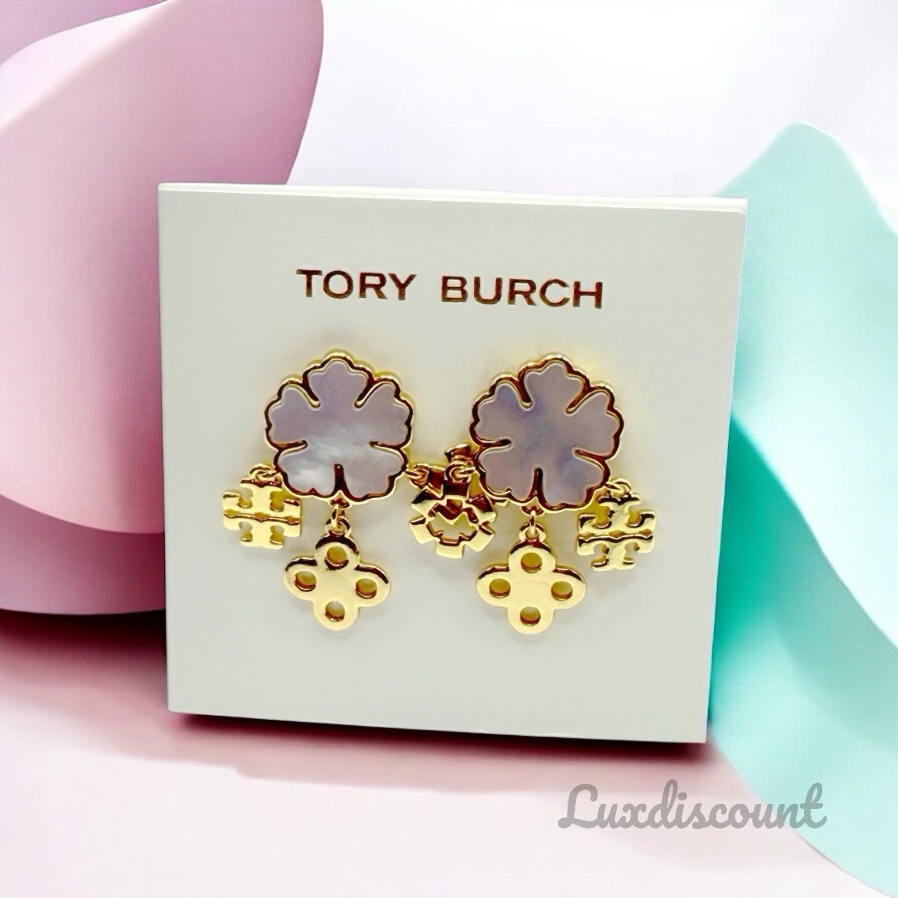 Tory Burch Forget Me Not Cluster Earrings.