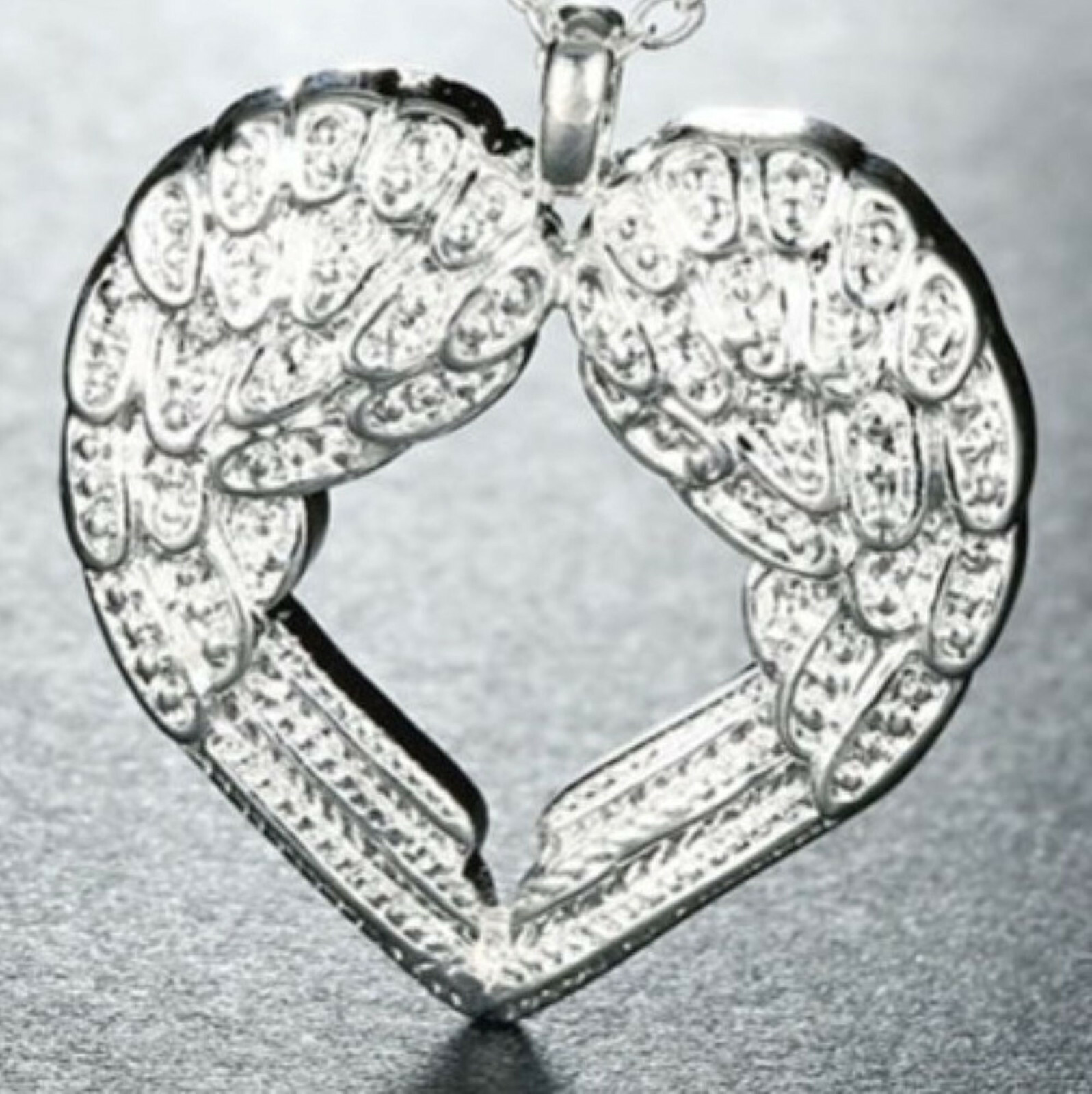 Angel Wings Pendant Necklace Sterling Silver