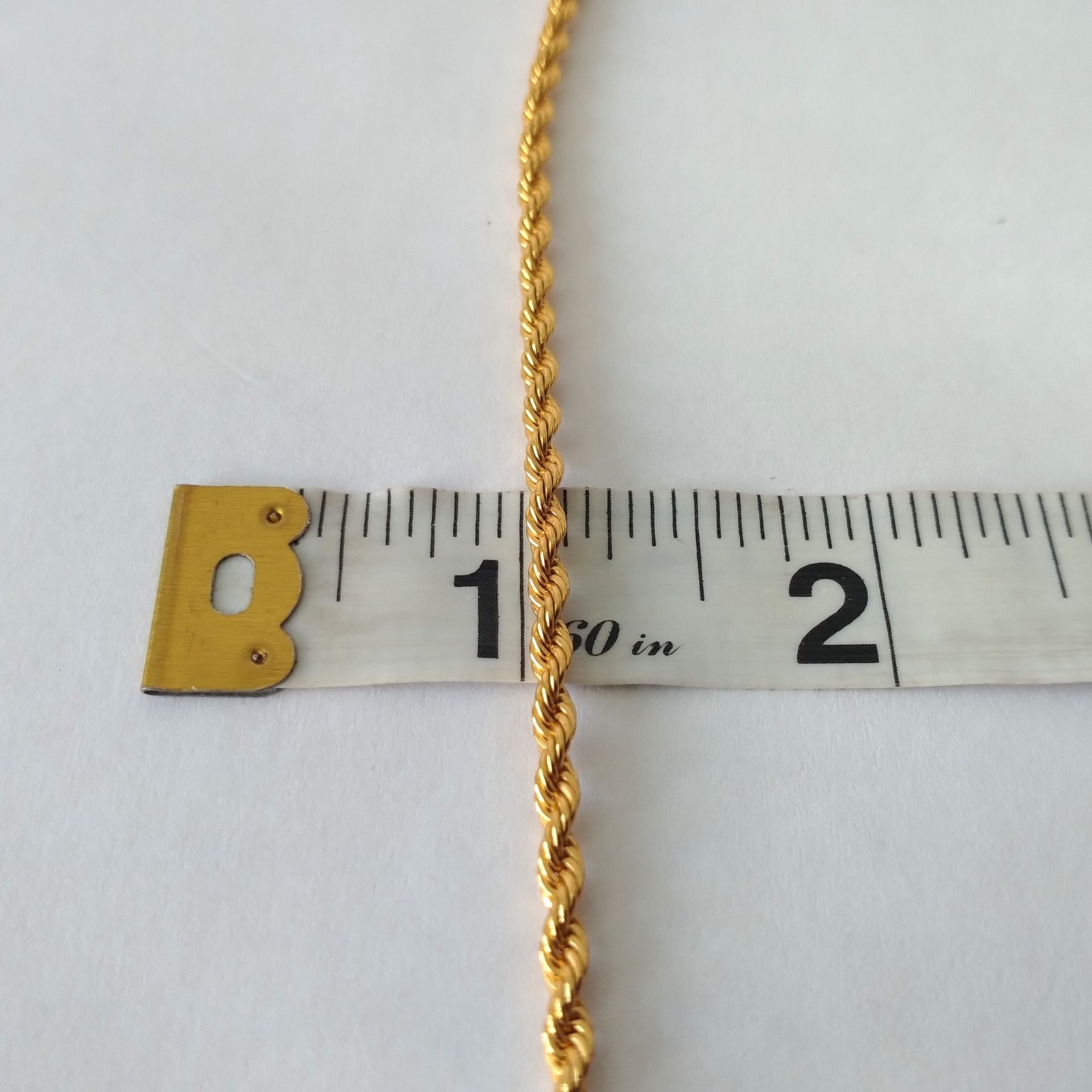 Signed Xuping Gold Plated Rope Chain Necklace 22 Inch Twisted Link Men Women