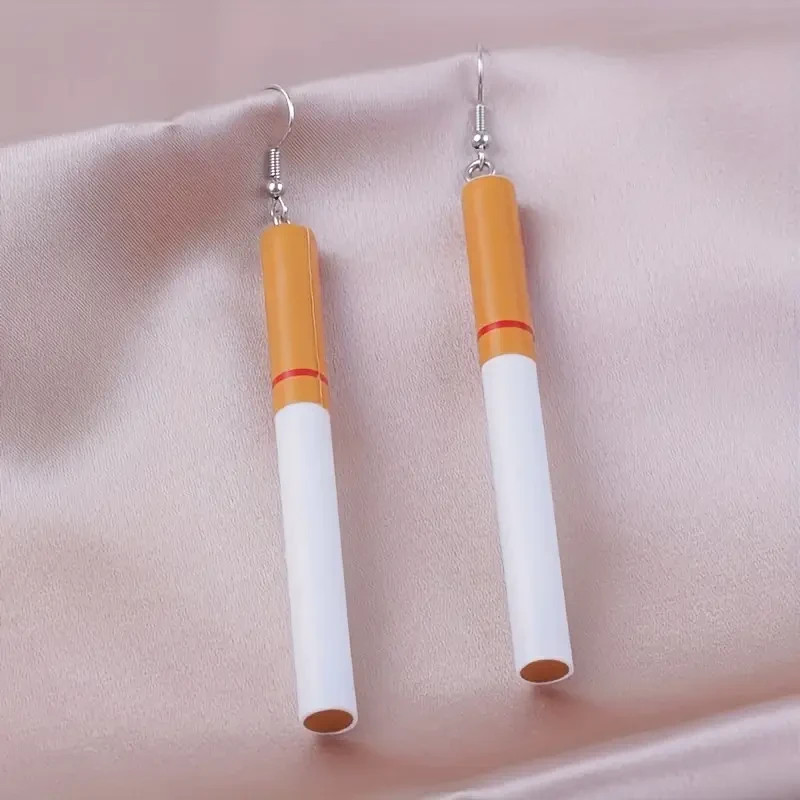 Cigarette Earrings, Long Cigarette Earrings, Novelty Earrings, Hypo Allergenic