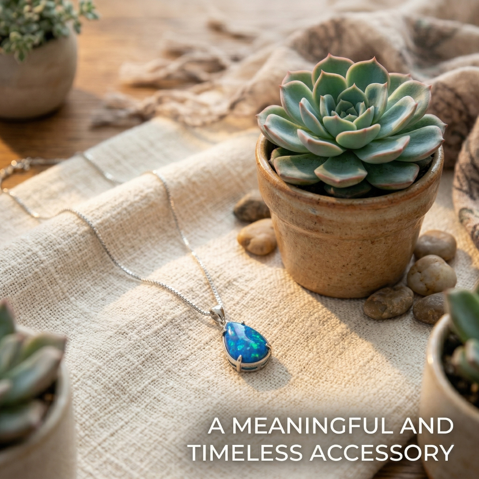 Dainty Opal Teardrop Pendant | Timeless 19in Minimalist Gift for Her
