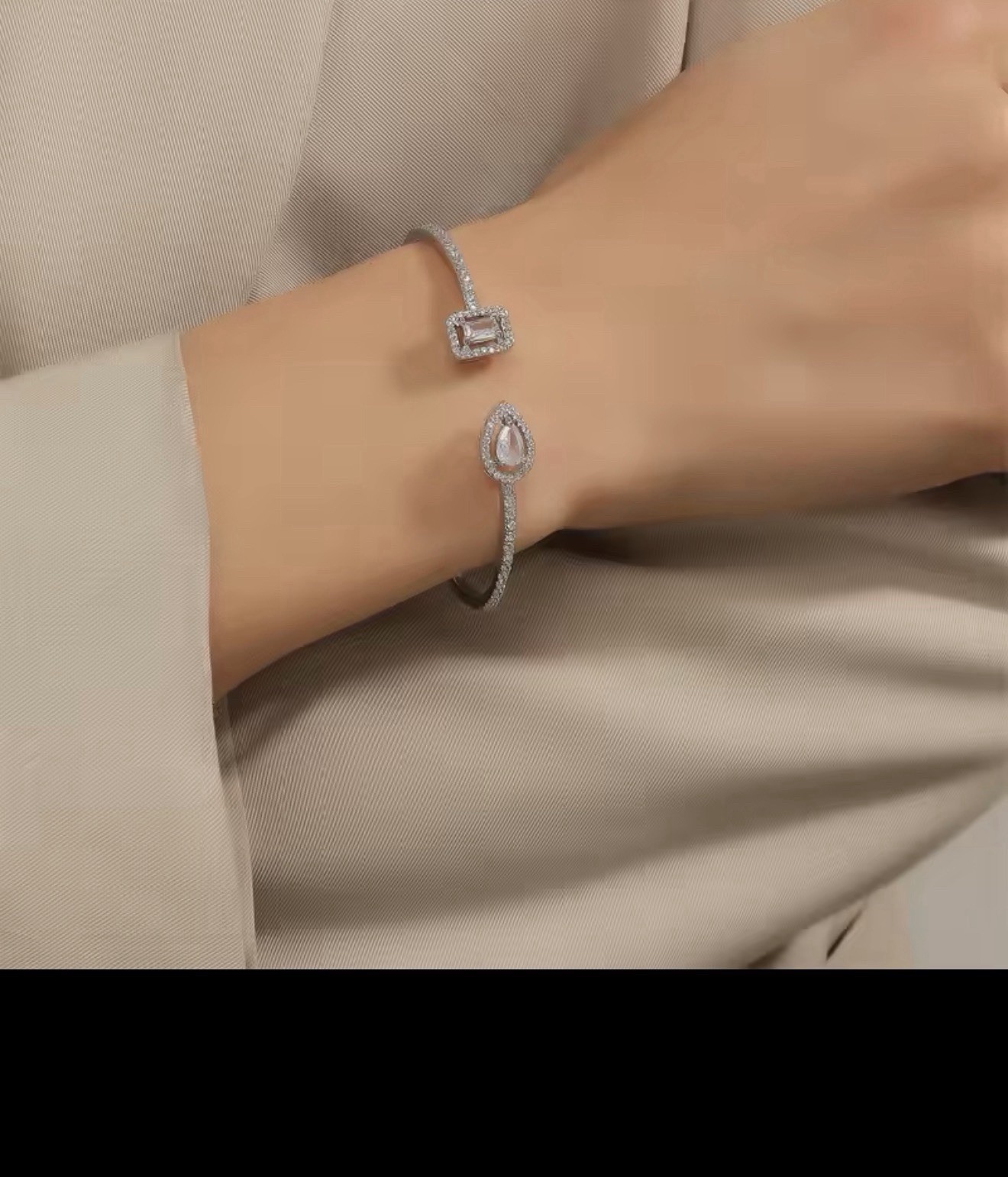 Luxury Geometry Colors, Gold/Silver Cuff Bangles For Women Fashion