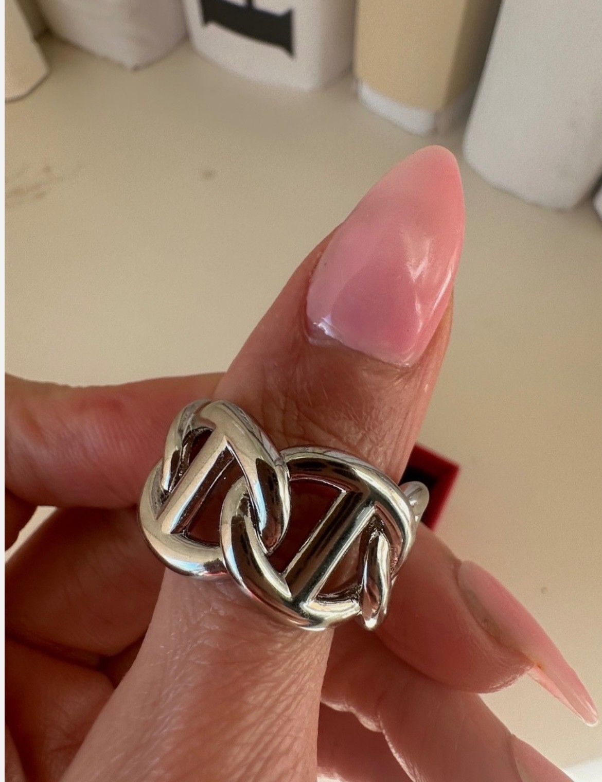 Chunky mariner links silver ring