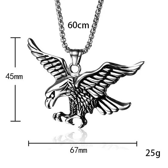 Men’s Stainless Steel & Alloy Eagle Pendant Necklace