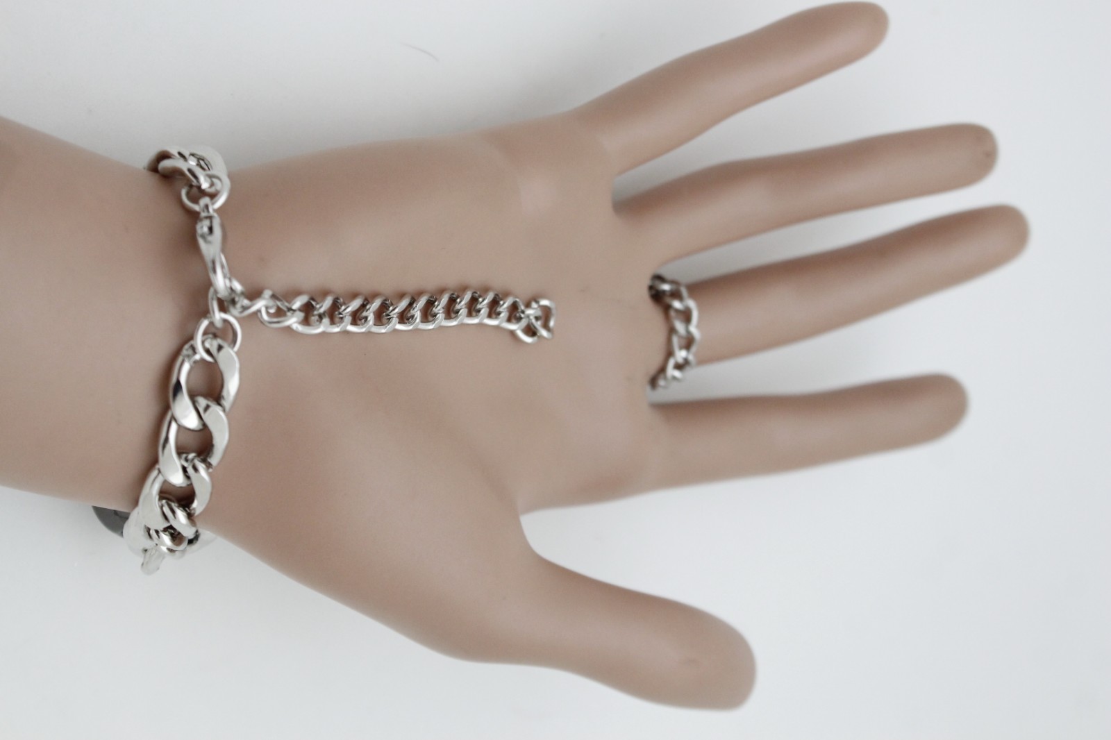 Hot Women Silver Metal Hand Chain Skull Bracelet Biker Punk Rock Fashion Jewelry