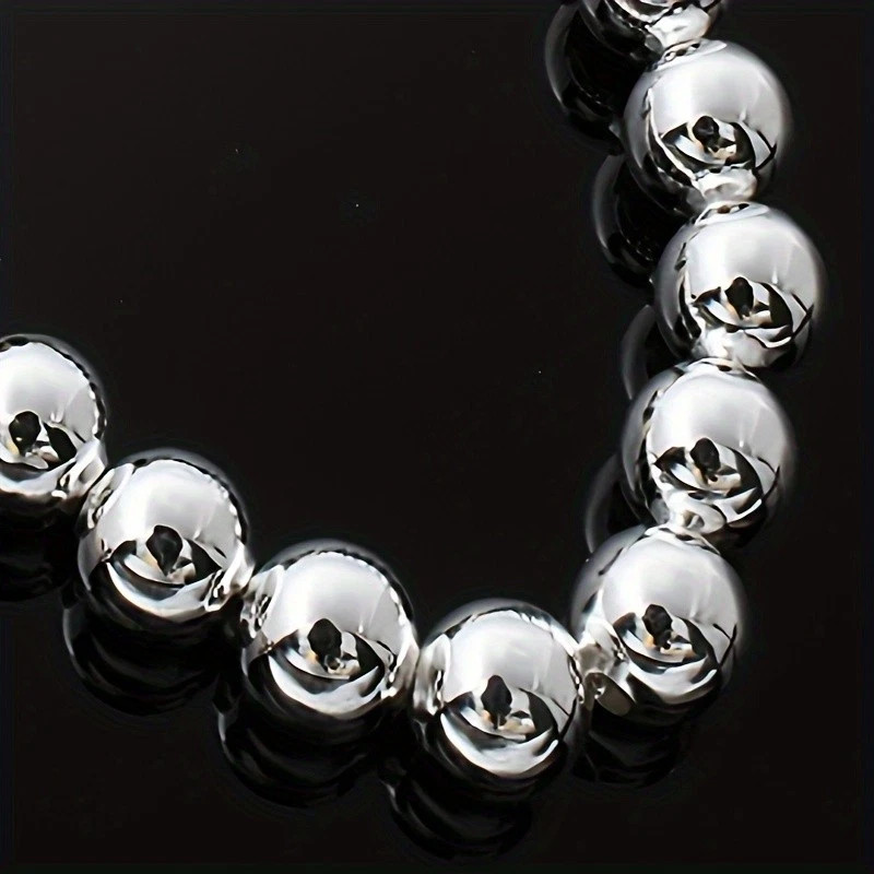 1Pcs Women’s 925 Sterling Silver 8mm Hollow Balls Beads 20″ Chain Necklace