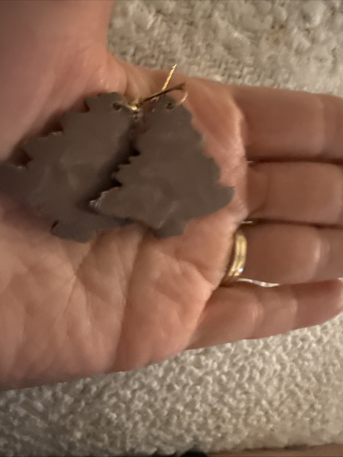 Christmas Tree Green Earrings Holiday Rustic