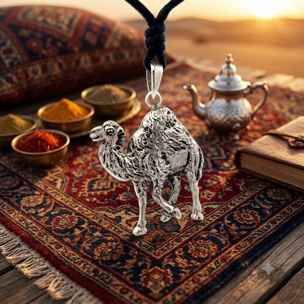 Cute Camel 92.5 Sterling Silver Gold Brass Charm Necklace Pendant Jewelry