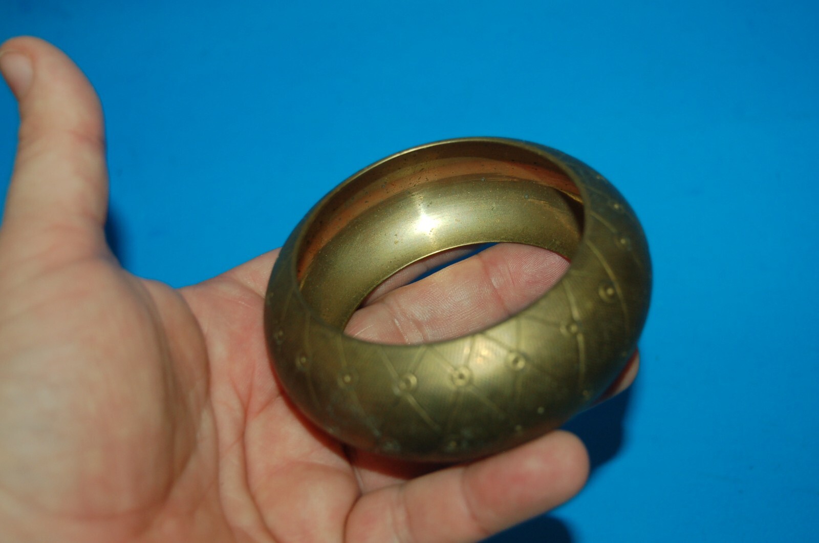 Large metal brass women’s costume jewelry Bracelet vintage or antique