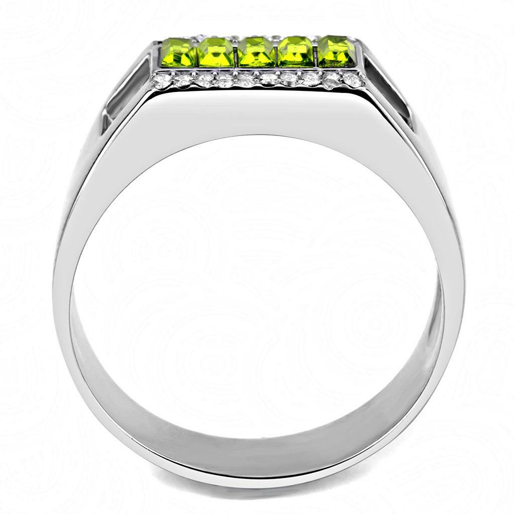 DA289 – High polished (no plating) Stainless Steel Ring with Top Grade Crystal