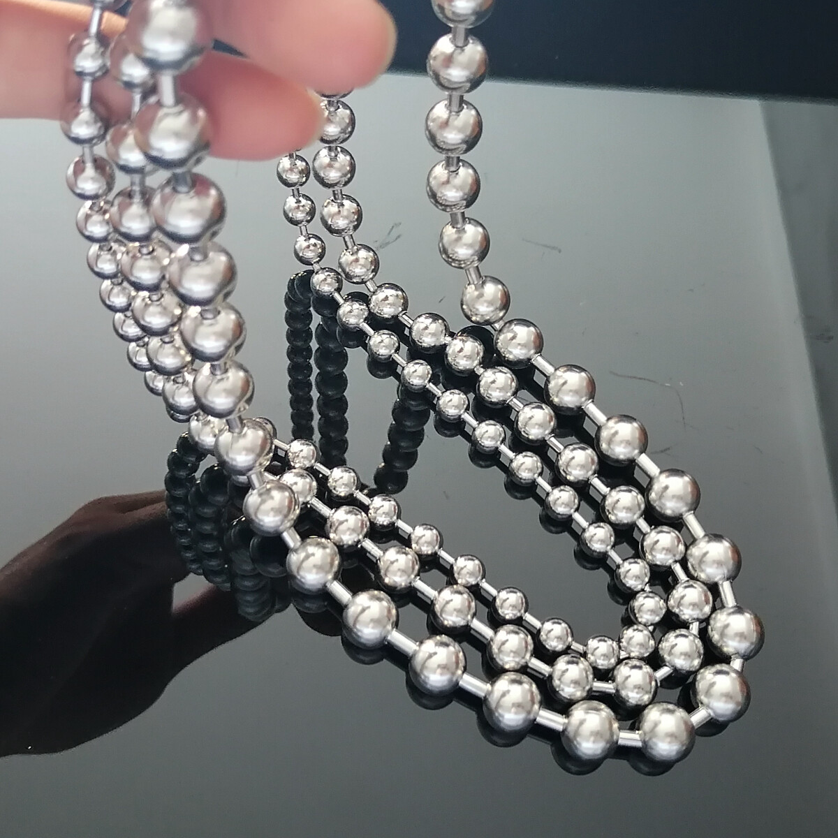 Punk Ball Chain Necklace, 316L Stainless Steel, 2000’s, Y2K, Grunge Jewelry, Pun