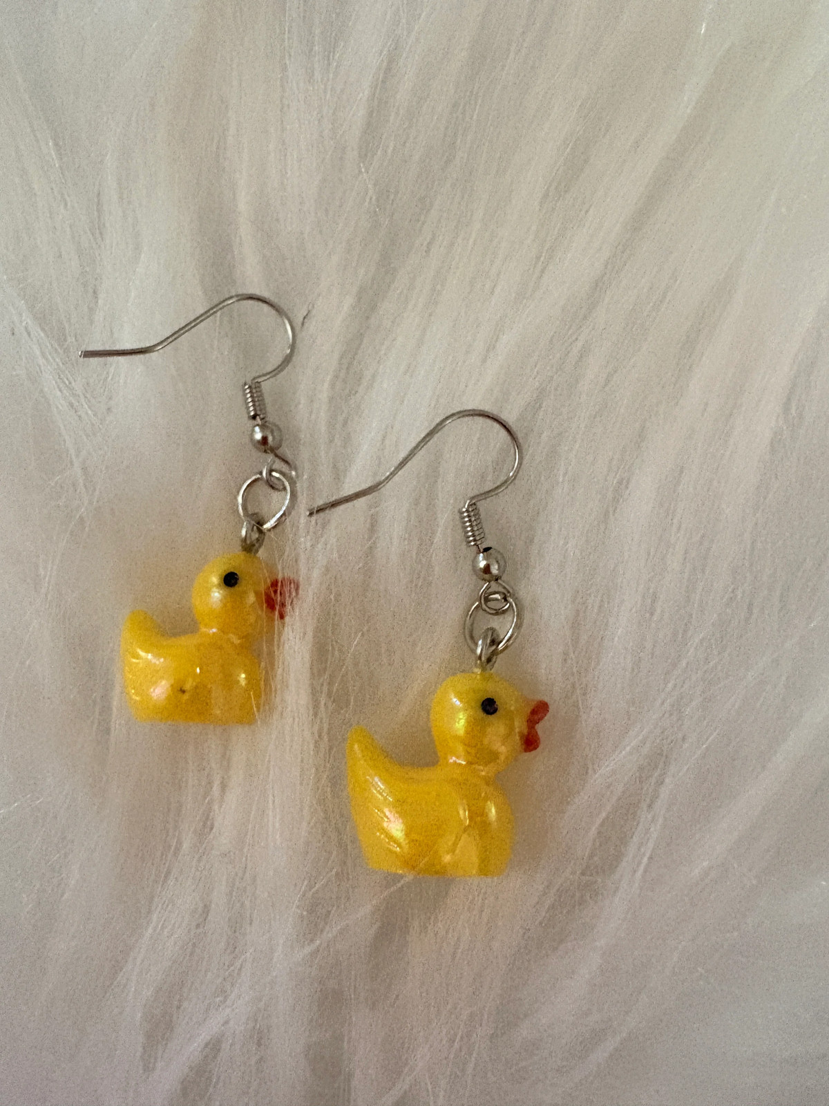 Rubber Duck Dangle Earrings – Resin Yellow Duck Charm Earrings |