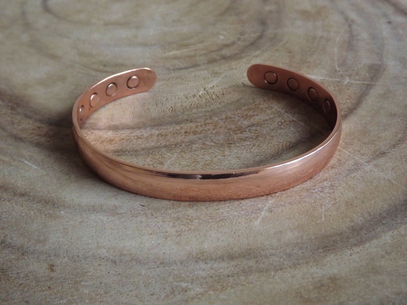 Solid Copper Magnetic Dome Bracelet & Ring Set Arthritis Men Women Cuff Ring