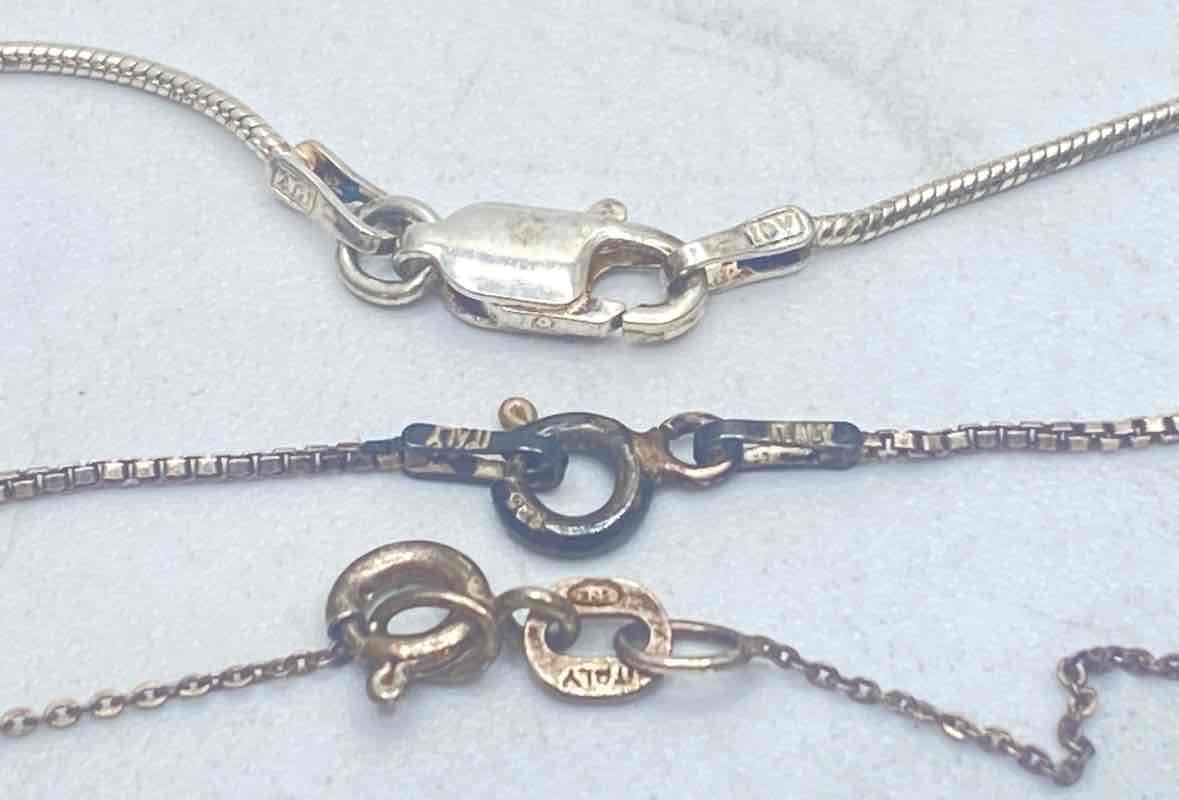 Sterling Silver 925 Jewelry Lot 4pc MOP Labradorite Elephant Heart Necklace 13g