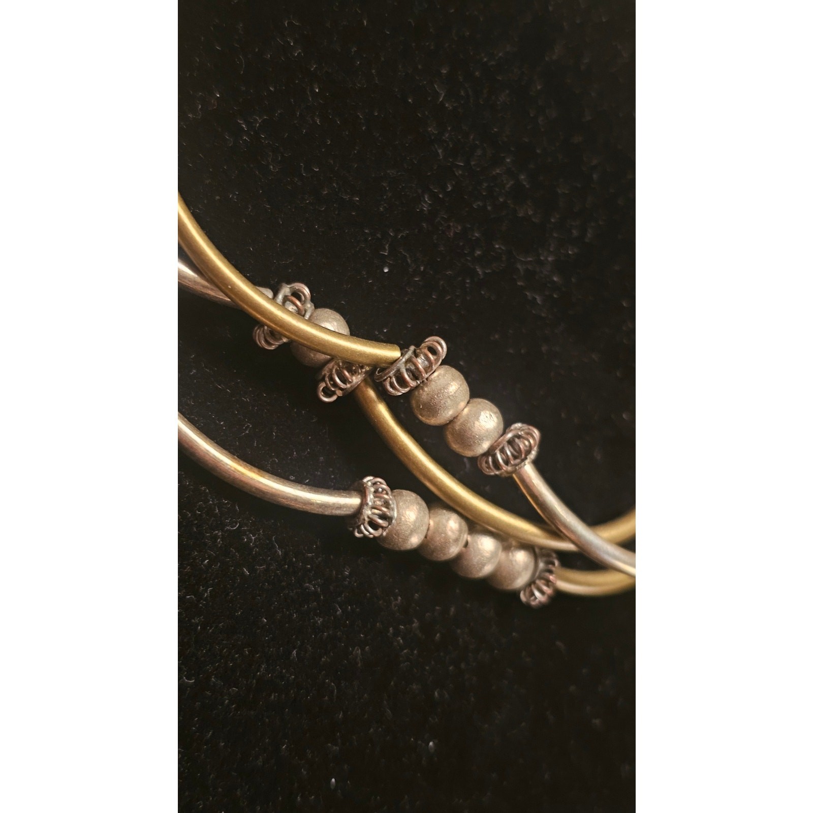 Lizzy James (MADE IN THE US) Leather and Metal Three Layer Necklace
