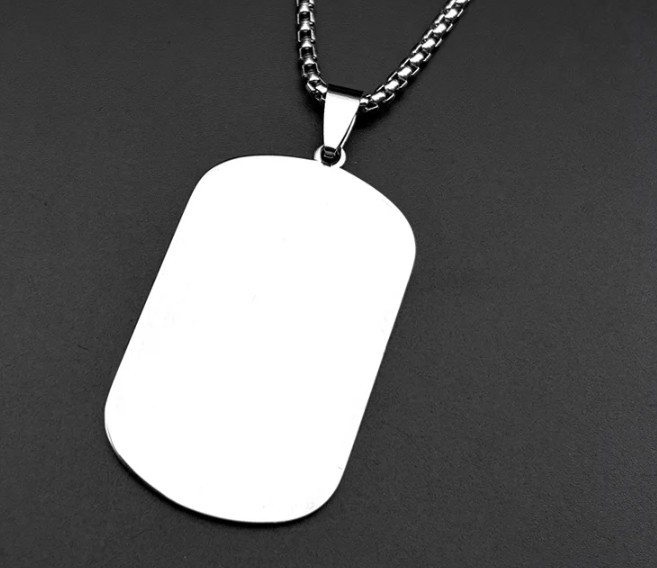 Shema Israel Hebrew Star of David Dog Tag Pendant Necklace Stainless Steel