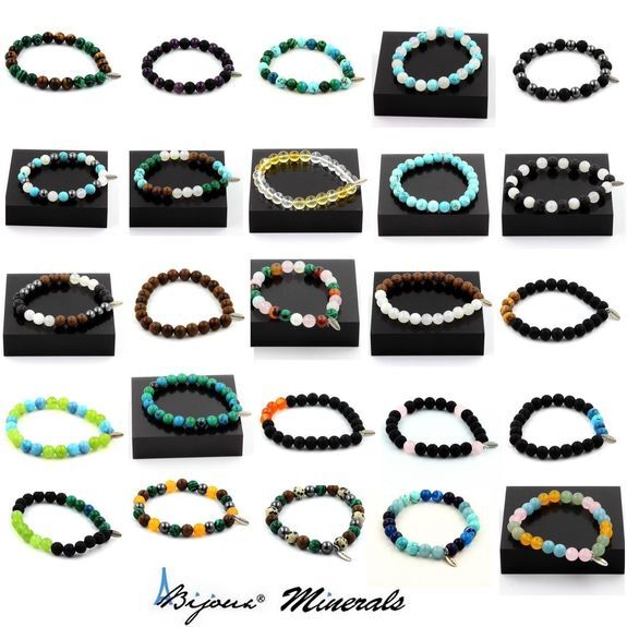 Emerald Bead Bracelet From Zambia + Wood 8 Mm. Made In France.