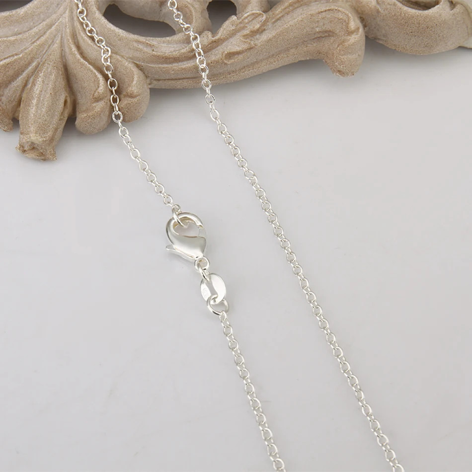 Rolo Chain Necklace 925 Sterling Silver 1mm 16-30in Adjustable Women Jewelry