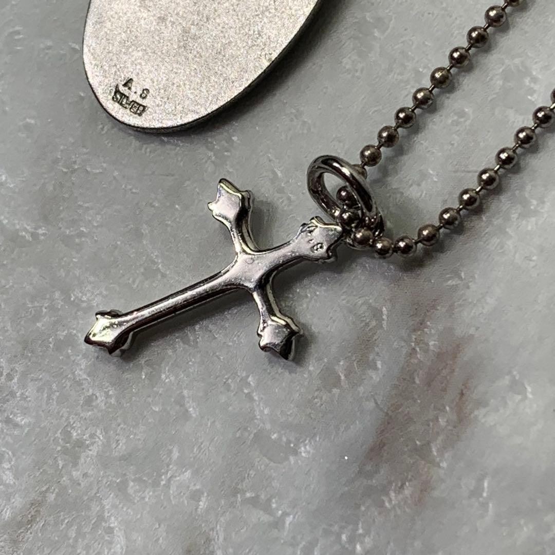 SV925 Double Chain Cross Necklace Y2K