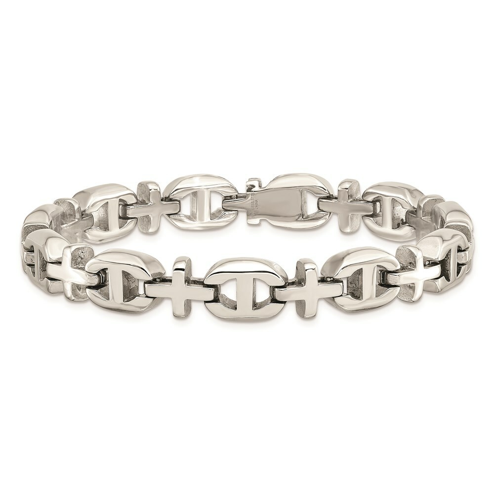 Stainless Steel Polished Fancy 8.5in Bracelet