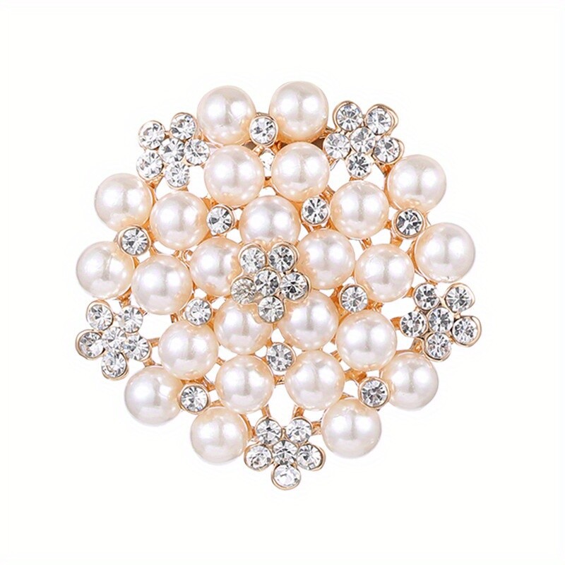 Exquisite Women Men Fashion Flower Pearl Brooch Badges Elegant Lady Classic Pin