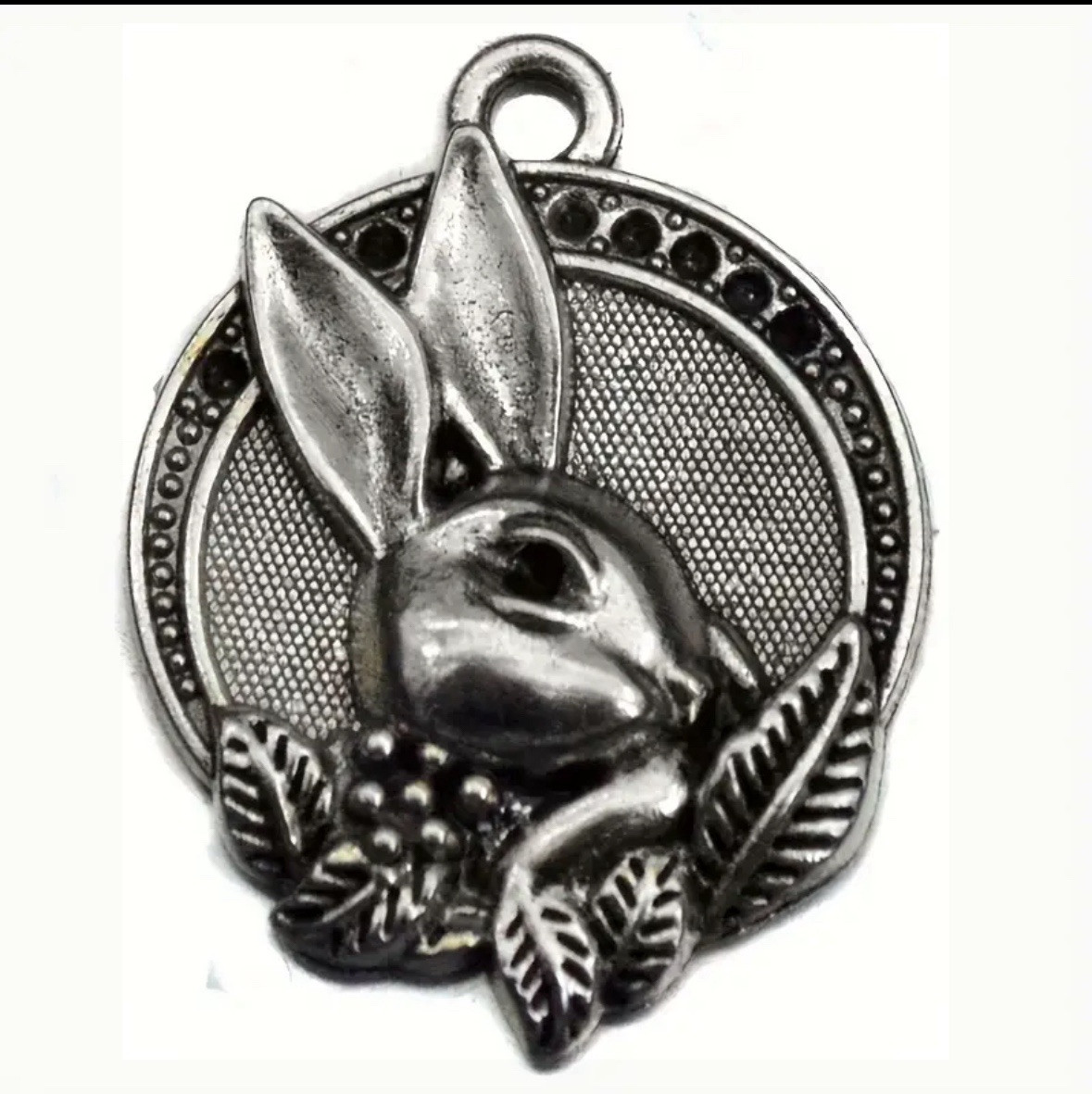 Easter Bunny Rabbit antique silver Charm Necklace Pendant
