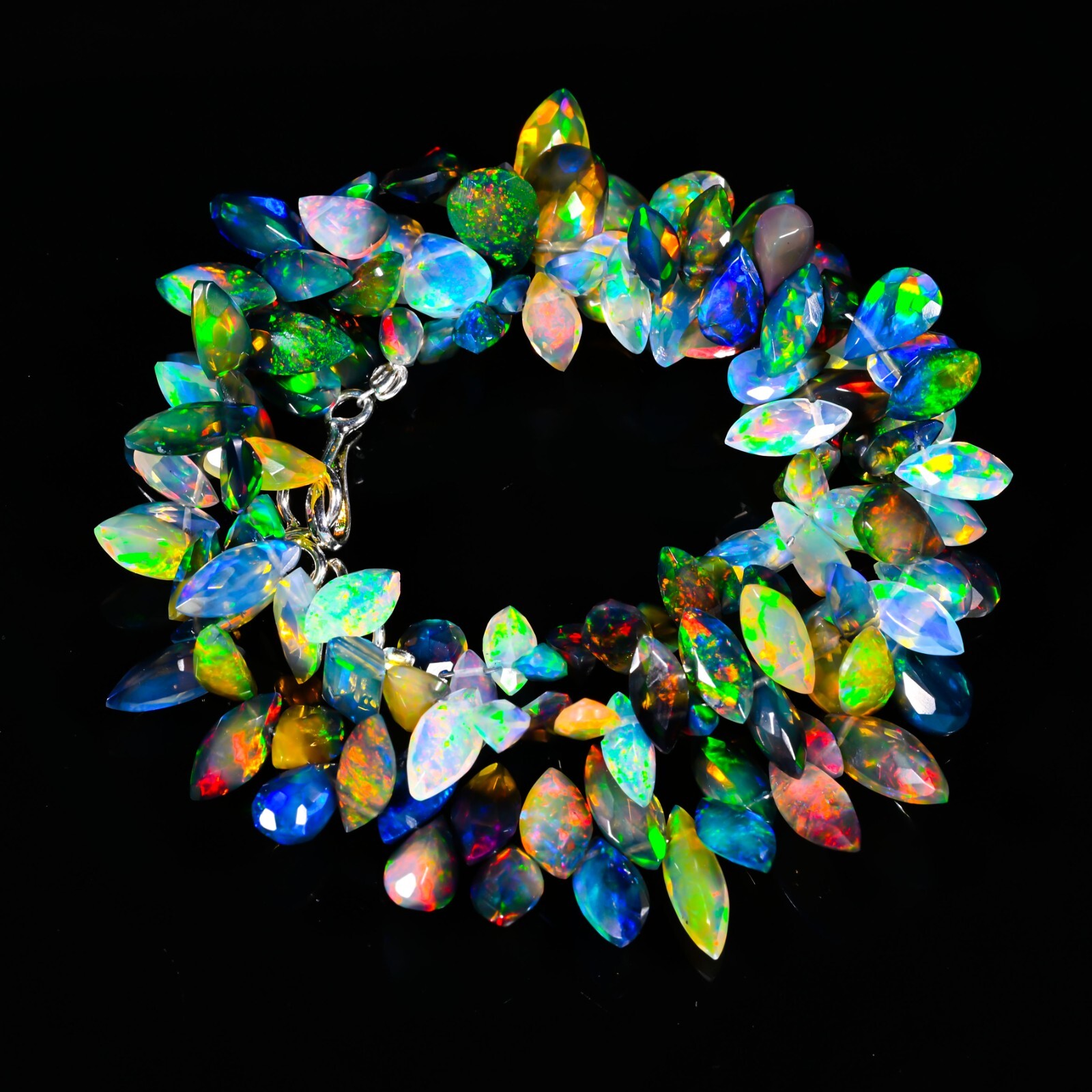 Natural Opal Marquise Shape Faceted Gemstone 18 Inc Necklace 84 Ct 7X4X2-15X5X3