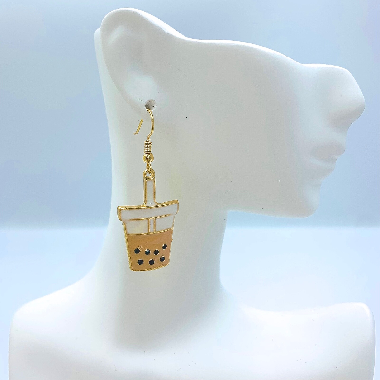 Boba Milk Tea Earrings in Chocolate or Strawberry (0.8x2in)