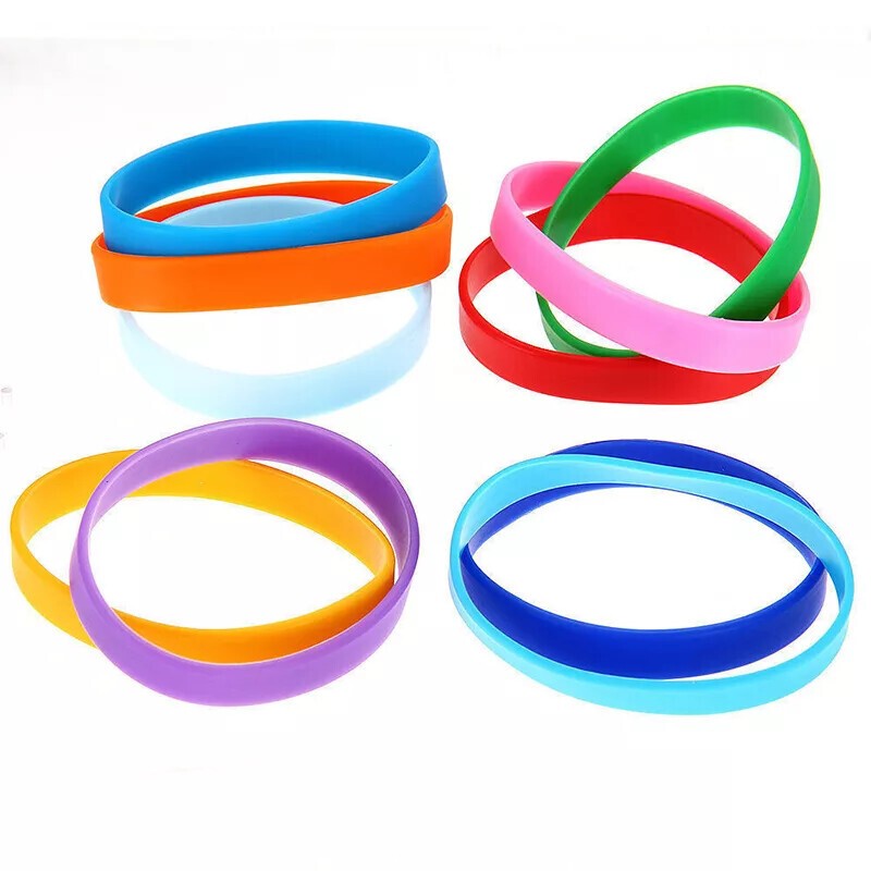 Silicone Rubber Sports Bracelet Wrist Band Fashion Simple Bangle Gift 12Colors!