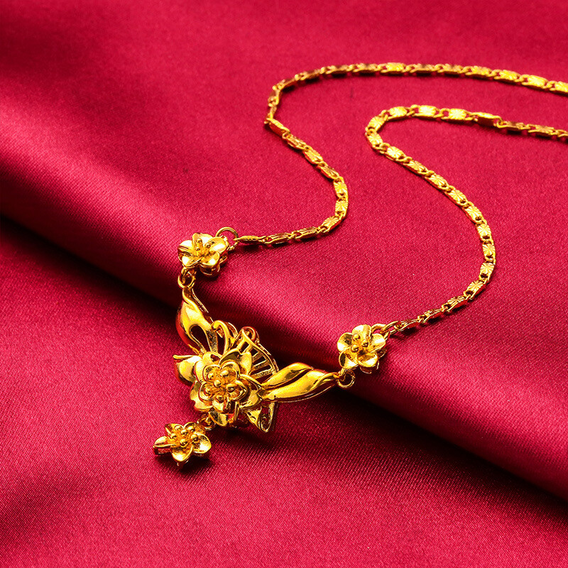 Women’s 22K 24K Thai Baht Yellow Gold Gp Filled Necklace Jewelry