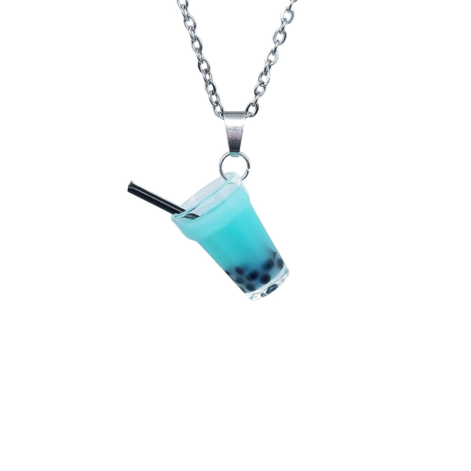 USA Seller 3D Boba Tea Bubble Pendant Necklace Jewelry Healing Colorful