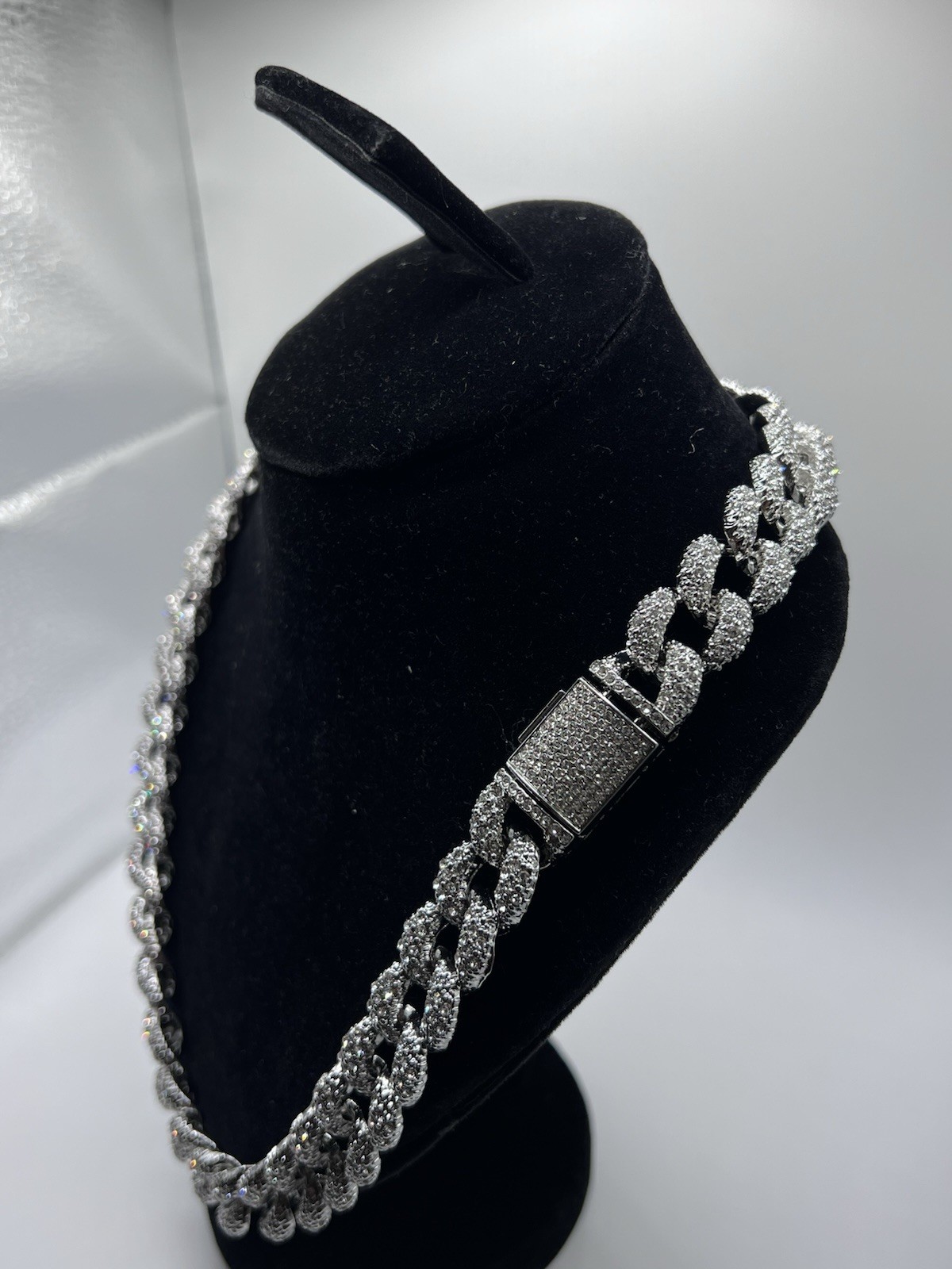 Iced Out Cuban Link Statement Chain Necklace