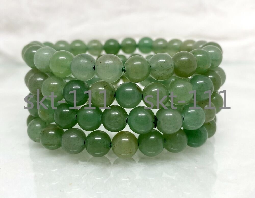 5pcs Green Aventurine Beaded Bracelet 6-10MM A Round Beaded Bracelet